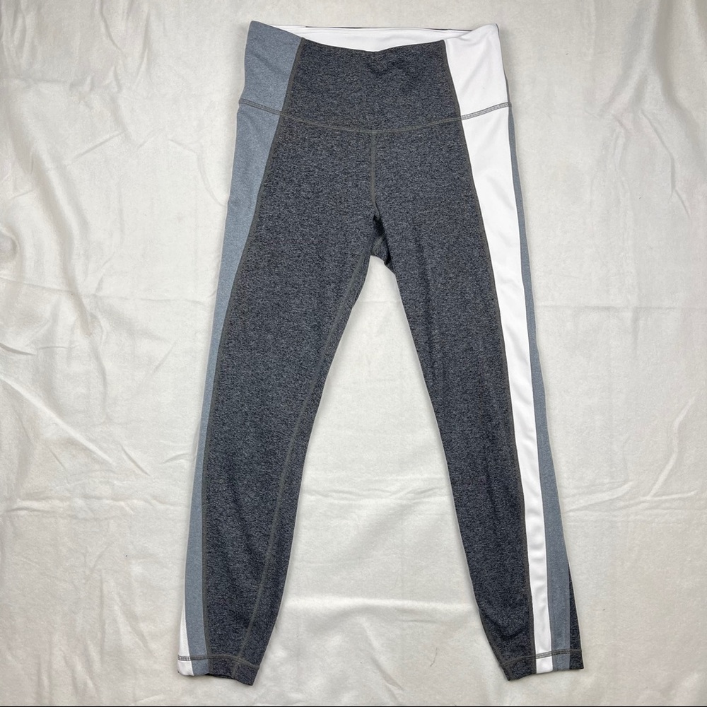 Athleta Grey and White Crop Legging Capri